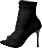 Women Dancing Highheels Shoes Basic Open Toe Lace-Up Front Stiletto Heeled Boots Dance Class High Heels Strip Latin - Image 2