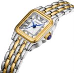 CHEETAH Small Ladies Watches for Women Analogue Quartz Womens Watch with Vintage Bracelet, Rectangular Case Roman Dial Digital Waterproof Wrist Watch for Women Girls - Image 3