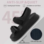 Women's Platform Sandals with Arch Support, Lightweight Foam Slip on Slides, Comfortable Summer Beach Sandals with Adjustable Buckle - Image 6