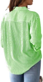 CUNLIN Women’s Shirt with Button Placket, Collar and Pocket, Striped Long-Sleeved Blouse, Wrinkle-Free - Image 3