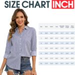 CUNLIN Women’s Shirt with Button Placket, Collar and Pocket, Striped Long-Sleeved Blouse, Wrinkle-Free - Image 7