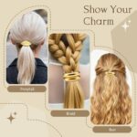 Gold Hair Ties - 6Pcs Gold Hair Accessories for Women & Girls, 3 Styles Chic Metal Hair Cuff Non-Damage Ponytail Cuffs Holders for Thick Hair - Image 5