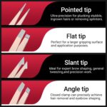 TsMADDTs Tweezers for Women Facial Hair, 8 in 1 Eyebrow Kit with Tweezers, Eyebrow Trimmer Scissors, Razor, Brush with Travel Bag, Hair Plucking Daily Beauty Tools - Image 4
