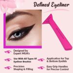 Eyeliner Stencils Pencil Liquid Waterproof Tool For Liner Makeup Brush Pen Stamp Thin Sharpener Cat Eyes Small Angled Wing Tip | Real Beginners Techniques Eye Shadow Lines Gel Eyebrow Pomade Black - Image 4