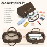 BOSTANTEN Work Tote Bags for Women Suede Leather Top Handle Satchel Crossbody Bag shoulder Purse with Adjustable Strap - Image 4