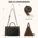BOSTANTEN Work Tote Bags for Women Suede Leather Top Handle Satchel Crossbody Bag shoulder Purse with Adjustable Strap - Image 5