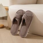 Women’s Memory Foam Corduroy Bow Crossband Slide Slippers Soft House & Bedroom Shoes Cozy Trendy Gift - Image 3