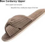 Women’s Memory Foam Corduroy Bow Crossband Slide Slippers Soft House & Bedroom Shoes Cozy Trendy Gift - Image 7