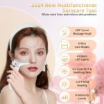 Red Light Therapy for Face and Neck, Facial Skin Care Tools, Micro-Current Vibration Facial Cold and Hot Service, Red and Blue LED Light, 4 Color LED Facial Light Therapy Device for Skin Care at Home - Image 3