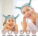 Snail Face Wash Headband, Cartoon Spa Headband, Cosmetic Accessories, Hair Bands for Women, Elastic Coral Fleece Headbands, Skincare Hair Band for Washing (Khaki, One Size) - Image 6