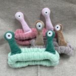 Snail Face Wash Headband, Cartoon Spa Headband, Cosmetic Accessories, Hair Bands for Women, Elastic Coral Fleece Headbands, Skincare Hair Band for Washing (Khaki, One Size) - Image 8