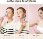 Facial and Neck Massager for Face, Neck - Skin Lifting & Firming - Wrinkle & Dark Circle Reducer - at Home Skin Care Face Sculpting Tool and Neck Massager-Sugar Pink - Image 4
