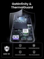 UGREEN Nexode Pro 65W USB-C Charger,Travel Adapter with UK/EU Plug GaN II 3-Port Ultra-Slim Type C Fast Wall Charge Laptop Charging Compatible for MacBook Air,Dell XPS,iPad, iPhone 17,Galaxy S26 Ultra - Image 5