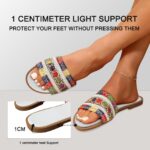 Women's Boho-Chic Braided Slip-On Slippers - Arch Support, Breathable, Anti-Skid for Brunch, Travel & Errands - Image 3