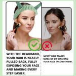 Snail Face Wash Headband, Cartoon Spa Headband, Cosmetic Accessories, Hair Bands for Women, Elastic Coral Fleece Headbands, Skincare Hair Band for Washing (Light Green, One Size) - Image 5