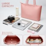 KALIDI Tote Bag Zipper Shoulder Bag Faux Leather Purses for Women Large Casual Handbag Work Dating College - Image 6