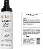 Milani Cosmetics Milani Make It Last Setting Spray - 04 Dewy - Image 3