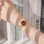 BERNY Gold Watch for Women Quartz Watch Irregular Square Dial Fashion Timepiece Water-resistant Bracelet Watch - Image 7