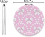 Cartoon Girly Small Mirror, 1X/2X Round Handbag Mirror Compact, Holiday Essentials Pu Leather Portable Small Mirrors, Travel Compact Mirrors, Gadgets for Women, Travel Gifts for Women - Image 3