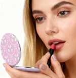 Cartoon Girly Small Mirror, 1X/2X Round Handbag Mirror Compact, Holiday Essentials Pu Leather Portable Small Mirrors, Travel Compact Mirrors, Gadgets for Women, Travel Gifts for Women - Image 5