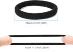 50PCS Black Hair Ties for Women, Cotton Seamless Hair Bands, Elastic Ponytail Holders, No Damage for Thick Hair, 2 Inch in Diameter, by Nspring - Image 3