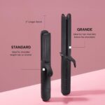 L'ANGE HAIR Le Duo Standard 360° Airflow Styler | 2-in-1 Curling Wand & Titanium Flat Iron Hair Straightener | Professional Hair Curler with Cooling Air Vents | Dual Voltage & Adjustable Temp (Black) - Image 3