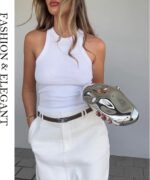 NUSTTAL Acrylic Clutch Purse for Women Irregular Shell Evening Handbag for wedding party - Image 3