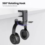 3-In-1 Pc Gaming Headset And Controller Holder, Headphone Stand With Adjustable Clamp, 2 Holders, Rotating Arm, Cable Organizer, Universal Accessory - Image 5