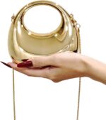 Women's Mini Crescent Acrylic Designer Luxury Bags Clutch Purse Bag Crossbody Shoulder Handbags With Chain - Image 6