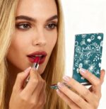 White Birds Travel Mirror, 1X/2X Rectangular Folding Mirror, Pu Leather Portable Travel Essentials Compact Mirrors, Size Makeup Mirrors, Teenage Girls Gifts, Gadgets for Women - Image 4