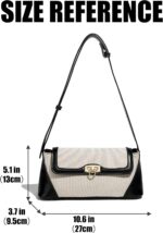 Small Clutch Shoulder Bag for Women Leather Mini Tote Handbag Purse with Buckle Closure - Image 6