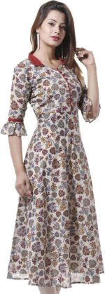 Yash Gallery Women's Cambric Cotton Printed A-Line Kurta - Image 3