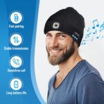 Hinshark Stocking Stuffers Gifts for Men, Bluetooth Beanie Hat Steelers Gifts for Men, Cool Gadgets for Men, Dad, Grandpa, Husband, Boyfriend, Unique Gifts for Men Who Have Everything (Black) - Image 3