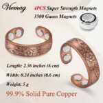 Vicmag Copper Magnetic Ring for Women, Copper Ring Ladies Fingers Thumb 100% Solid Pure Copper Jewelry Gift Adjustable - Image 5