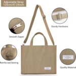 KALIDI Tote Bag Women Crossbody Corduroy Bag Casual Tote with Zipper Fashion Shoulder Handbag Large Hobo Crossbody Purse - Image 6