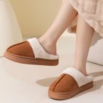 Comfortable House Slippers, Warm Plush Lined Home Shoes, Winter Anti Slip Sole Cozy Indoor Footwear for Women - Image 4