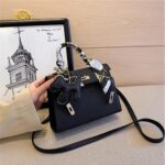 mothgel Womens Leather Satchel Shoulder Bags 8.66 * 6.5 * 3.34in Designer Purses Top Handle Handbags with Scarf Pendant, M - Image 7