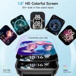 Smart Watches for Women,1.8" HD Display Compatible iPhone/Android (Answer/Make Calls),110+ Sport Modes Fitness Tracker with Heart Rate/Sleep/Sp02 Monitor,IP68 Waterproof (Black) - Image 6