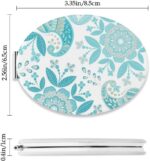 Delightful Floral Mirror, 1X/2X Oval Table Top Mirror, Pu Leather Portable Travel Minis Handheld Mirrors, Holiday Essentials Mirrors, Teenage Girls Gifts, Gadgets for Women - Image 3