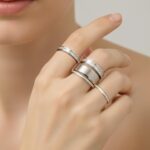 4 Pack 14K Gold Plated Stackable Rings for Oura Ring Gen 4/Oura Ring Gen 3, Cubic Zirconia Simulated Diamond Bling Stacking Bands for Women, Smart Rings Accessories - Image 5