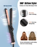 360° Airflow Styler Curling Iron - 1.25 Inch Hair Straightener and Curler 2 in 1 with Vented Cool Air to Lock in Style, Extra Long Flat Iron Curling Wand, 5 Temps & Dual Voltage for Travel - Image 3