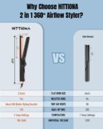 360° Airflow Styler Curling Iron - 1.25 Inch Hair Straightener and Curler 2 in 1 with Vented Cool Air to Lock in Style, Extra Long Flat Iron Curling Wand, 5 Temps & Dual Voltage for Travel - Image 5