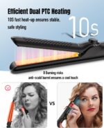 360° Airflow Styler Curling Iron - 1.25 Inch Hair Straightener and Curler 2 in 1 with Vented Cool Air to Lock in Style, Extra Long Flat Iron Curling Wand, 5 Temps & Dual Voltage for Travel - Image 6