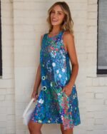 elescat Summer Dresses for Women Casual Sleeveless Tshirt Beach Flowy Tank Sundresses with Pockets - Image 5