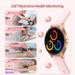 Smart Watches for Women,1.27" HD Touchscreen SmartWatch(2 Bands) with Bluetooth Calls (Make/Answer),Fitness Tracker with Heart Rate/Sp02/Sleep Monitor,110+ Sport Modes (Pink, 1.27) - Image 3