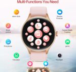 Smart Watches for Women,1.27" HD Touchscreen SmartWatch(2 Bands) with Bluetooth Calls (Make/Answer),Fitness Tracker with Heart Rate/Sp02/Sleep Monitor,110+ Sport Modes (Pink, 1.27) - Image 8