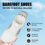 Hike Barefoot Shoes for Women Men Breathable & Non-Slip Athletic Footwear Wide Toe Water Shoes,Designed for Walking,Running&Swimming, White_black, 9 Women/7 Men - Image 4