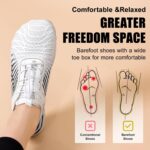 Hike Barefoot Shoes for Women Men Breathable & Non-Slip Athletic Footwear Wide Toe Water Shoes,Designed for Walking,Running&Swimming, White_black, 9 Women/7 Men - Image 5