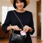 Cute Magnifying Mirror, 1X/2X Square Foldable Mirror, Pu Leather Portable Holiday Essentials Mirrors, Travel Essentials Small Mirrors, Gadgets for Women, Gifts for Teenage Girls - Image 5