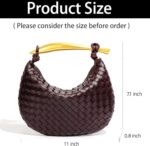 Woven Leather Handbags for Women Fashion Designer Clutch Purse Dumpling Bag Cute Ladies Trendy Small Hobo Bag - Image 4